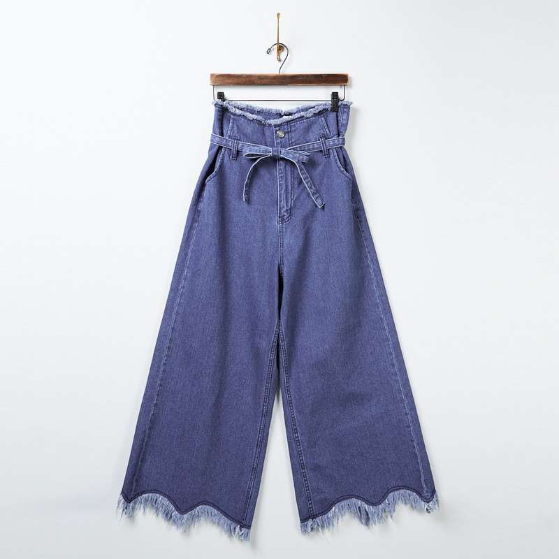MINELAL | ONLINE ノンストレッチデニムワイドパンツ