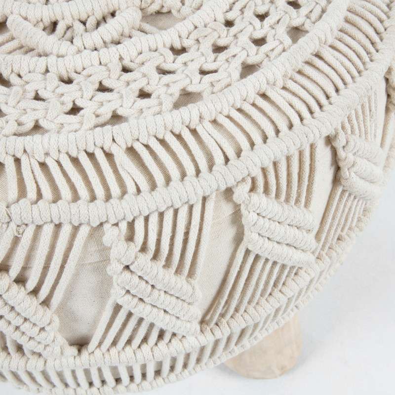 DARIAN Footrest mango wood cotton white | 商品カテゴリー,チェア | LaForma Japan