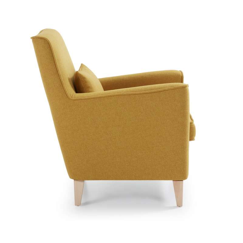 FYNA Armchair natural wooden legs, fabric mustard | 商品カテゴリー,ソファ | LaForma Japan
