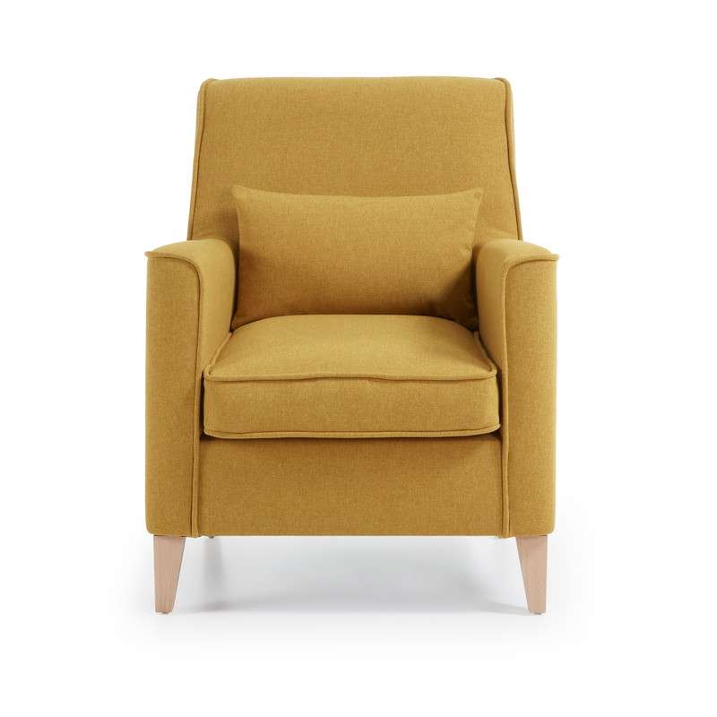 FYNA Armchair natural wooden legs, fabric mustard | 商品カテゴリー,ソファ | LaForma Japan