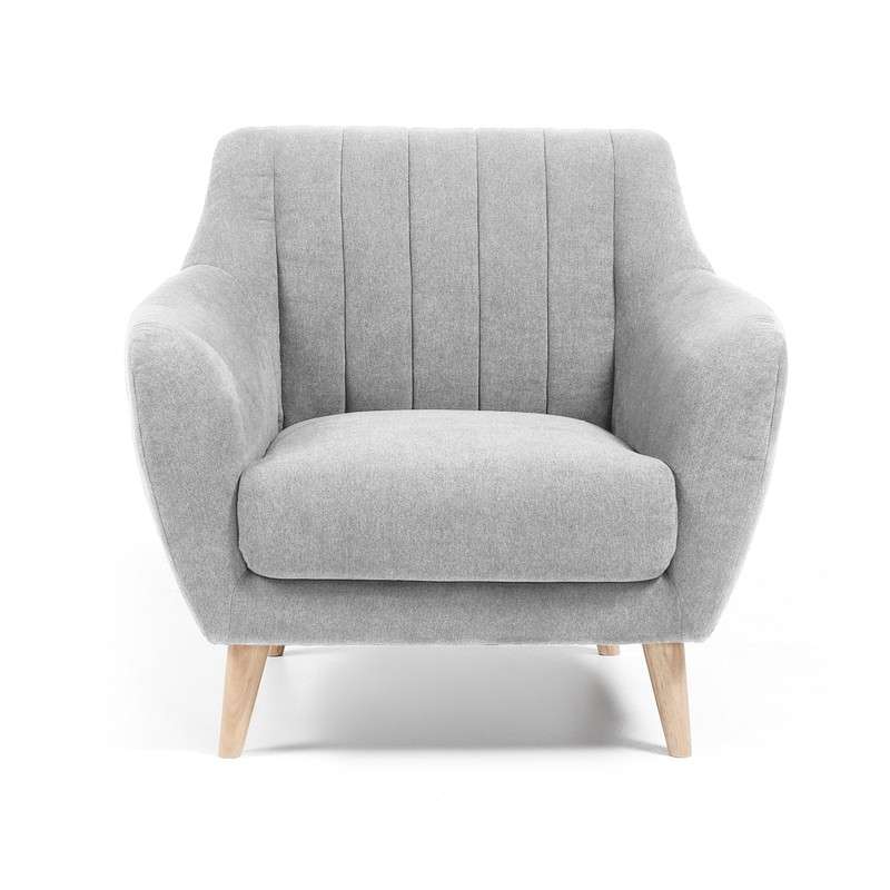 OFF Armchair natural wooden legs, fabric light grey | 商品カテゴリー,ソファ | LaForma Japan