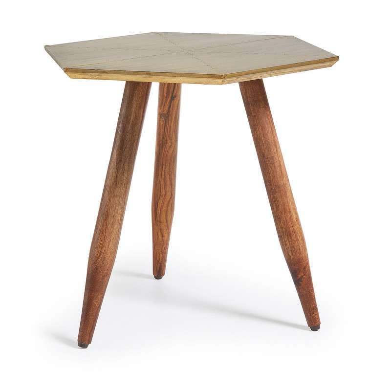 BIMA Side table wooden legs brass top | 商品カテゴリー,テーブル | LaForma Japan