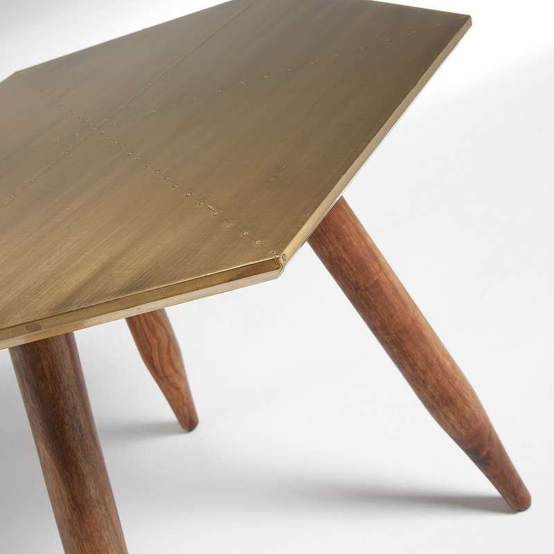 BIMA Side table wooden legs brass top | 商品カテゴリー,テーブル | LaForma Japan