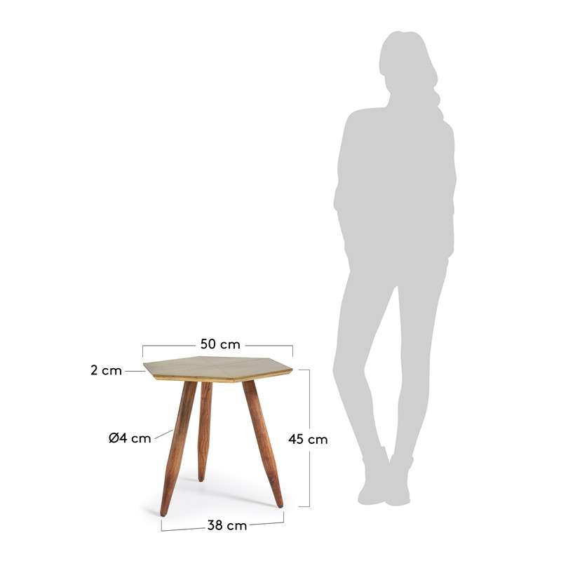 BIMA Side table wooden legs brass top | 商品カテゴリー,テーブル | LaForma Japan