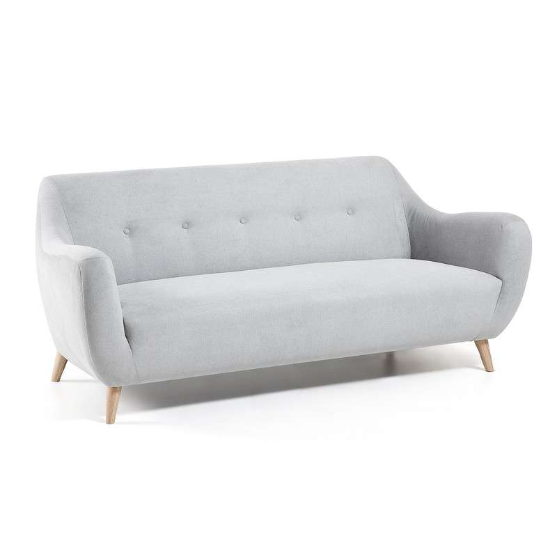 OPAL Sofa 3 seaters wooden legs, fabric light grey | 商品カテゴリー,ソファ | LaForma Japan