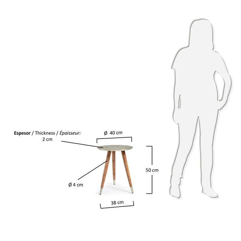 BACK Side table wooden legs silver top | 商品カテゴリー,テーブル,コーヒーテーブル | LaForma Japan