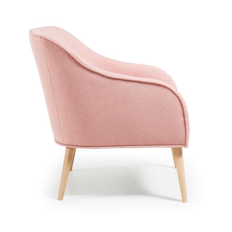 LOBBY Armchair natural wooden legs, fabric pink | 商品カテゴリー,チェア | LaForma Japan