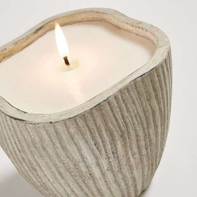 NODY Set 2 candles ceramic grey