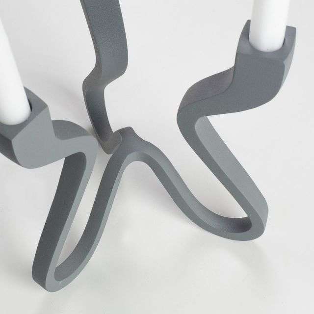 TALKS Set of 2 candle holders metal grey