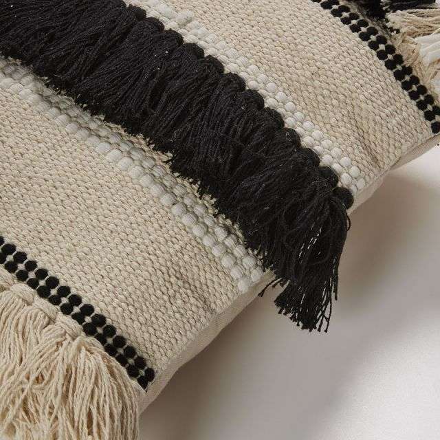 FOSSE Cushion cover 45x45 cotton black white