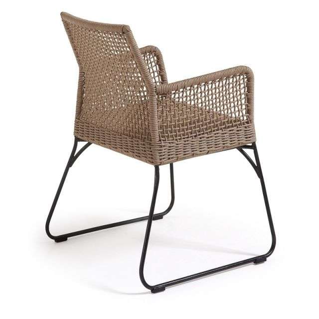 NOVAK Armchair metal frame grey rope beige【2脚セット】