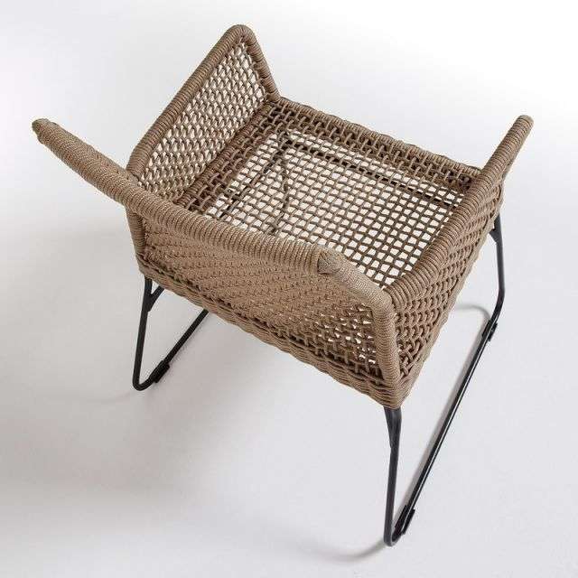 NOVAK Armchair metal frame grey rope beige【2脚セット】