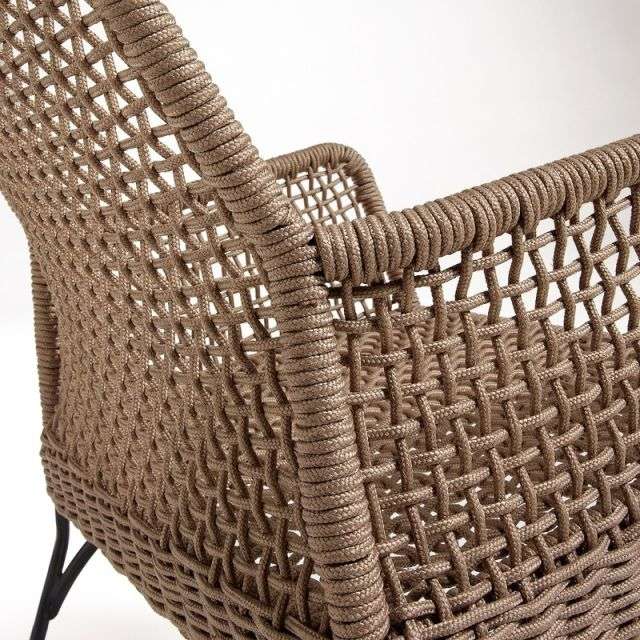 NOVAK Armchair metal frame grey rope beige【2脚セット】