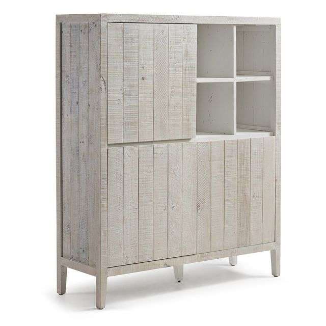 WOODY Cabinet 117x140 pine wood white wash