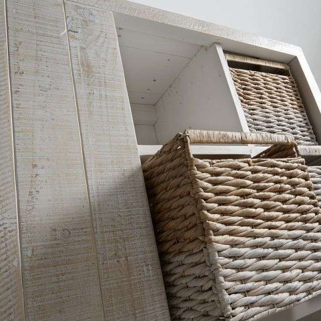 WOODY Cabinet 117x140 pine wood white wash
