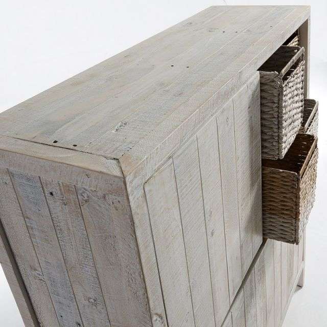 WOODY Cabinet 117x140 pine wood white wash
