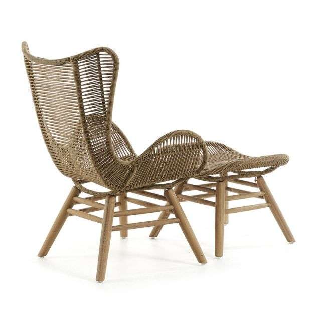 KUBIC Armchair footrest eucalyp natural rope beige