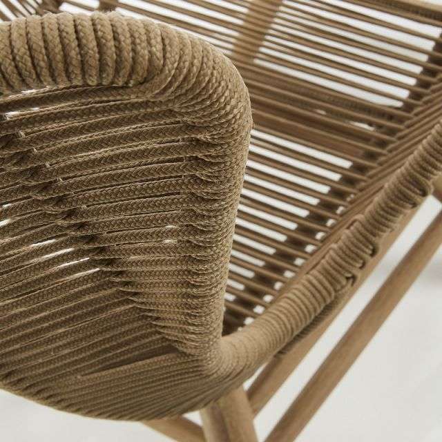 KUBIC Armchair footrest eucalyp natural rope beige