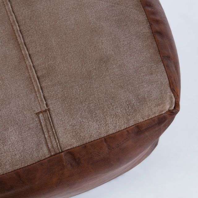 HEMMA Pouf brown leather