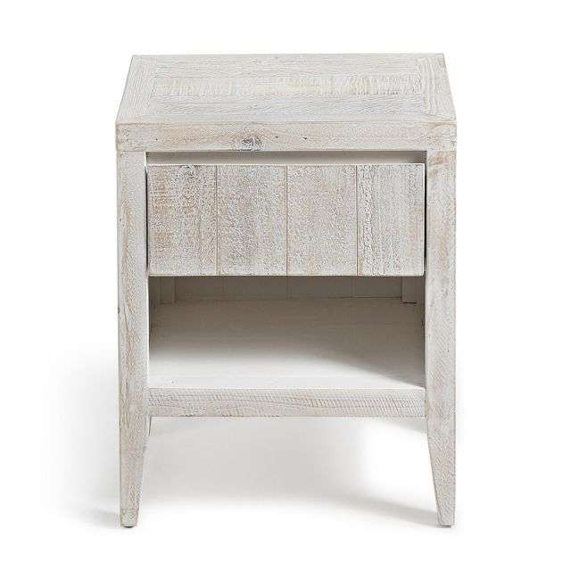 WOODY Bedside table 45x55 pine wood white wash