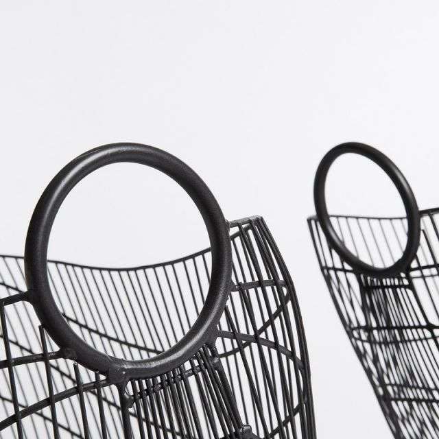 AIKEN Set 2 baskets metal grahite
