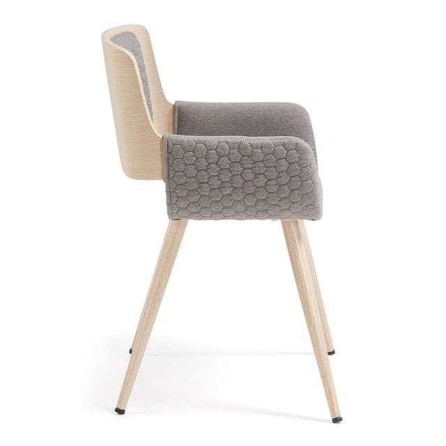 ANDRE Armchair naturel fabric grey
