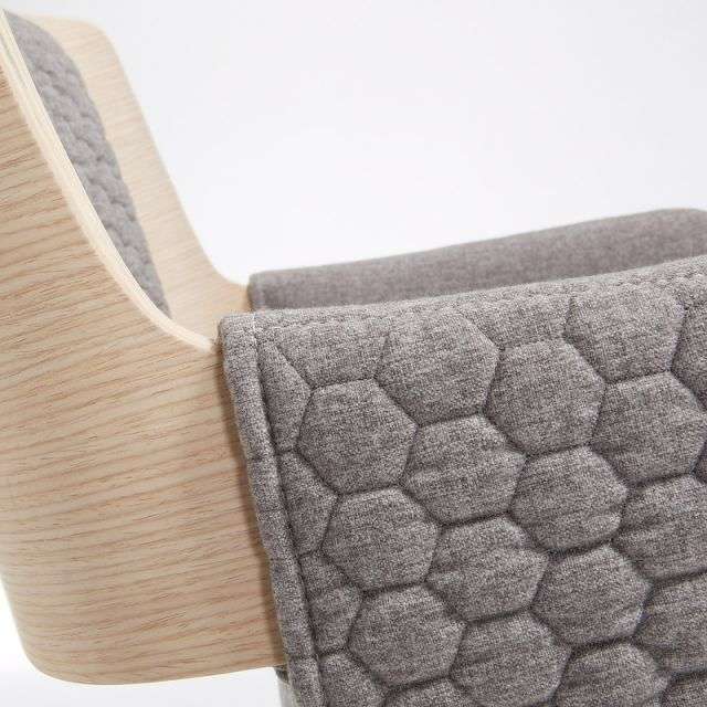 ANDRE Armchair naturel fabric grey