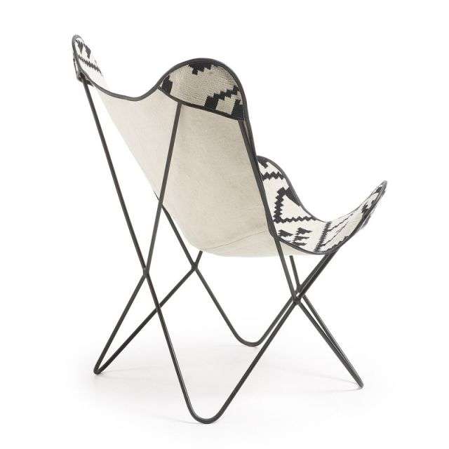 FLYNN Armchair kilim black and white
