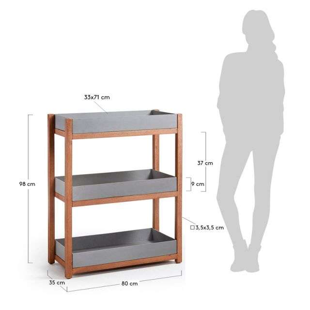 LUKA Shelf acacia cement grey