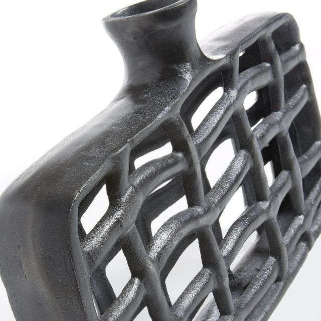 HORTENS Vase Grid Aluminium Graphite