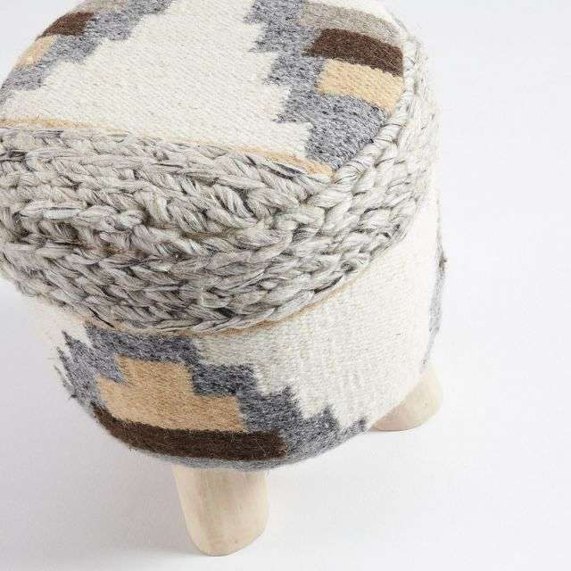 LOK Footrest eucalyptus wool multicolor