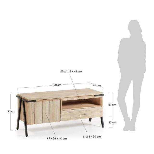 DISSET Tv cabinet 125x053 metal, acacia natural