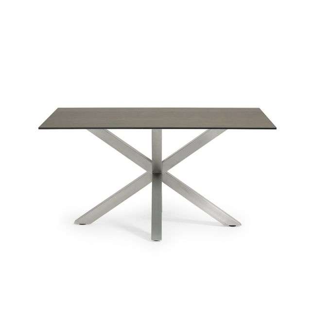 ARYA Table 160x90 St Steel Matt, Porcelain Iron Moss
