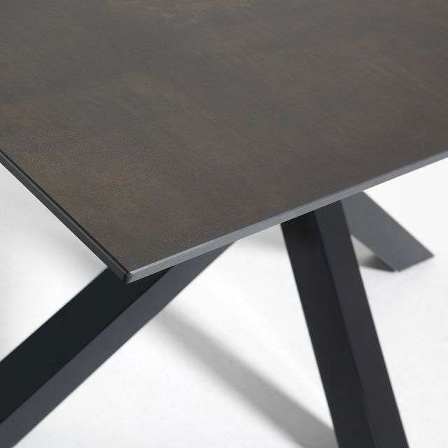 ARYA Table 160x90 Black, Porcelain Iron Moss