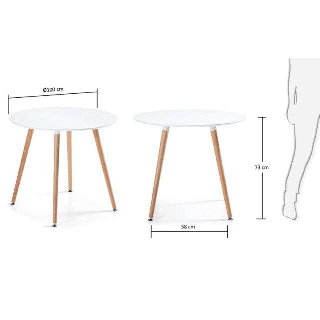 DAW Table 100×73 white Lacquered