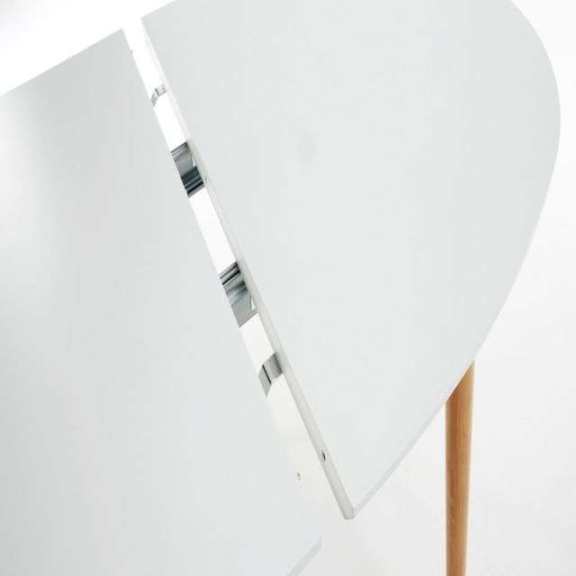 OAKLAND Oval table 140(220)x90 natural, lac matt white