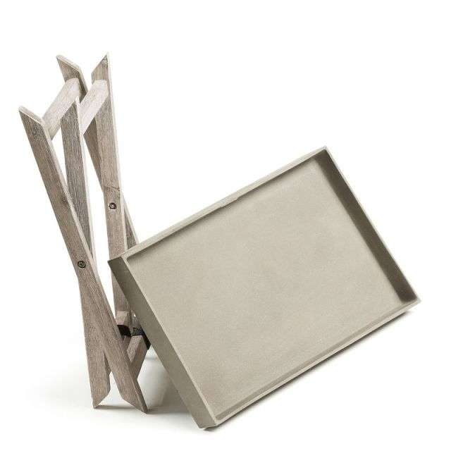 STAHL Table folding acacia white brushed cement brown