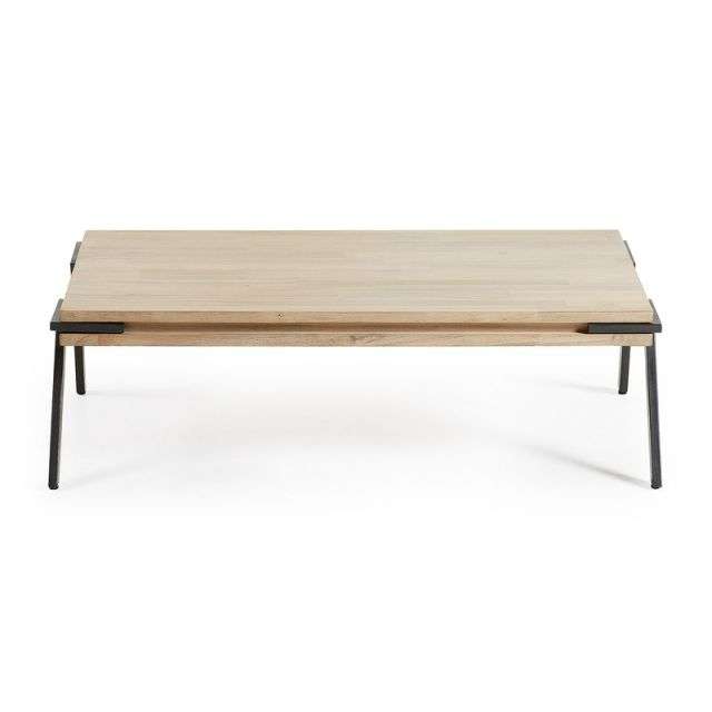 DISSET Coffee table 125x70 metal, acacia natural