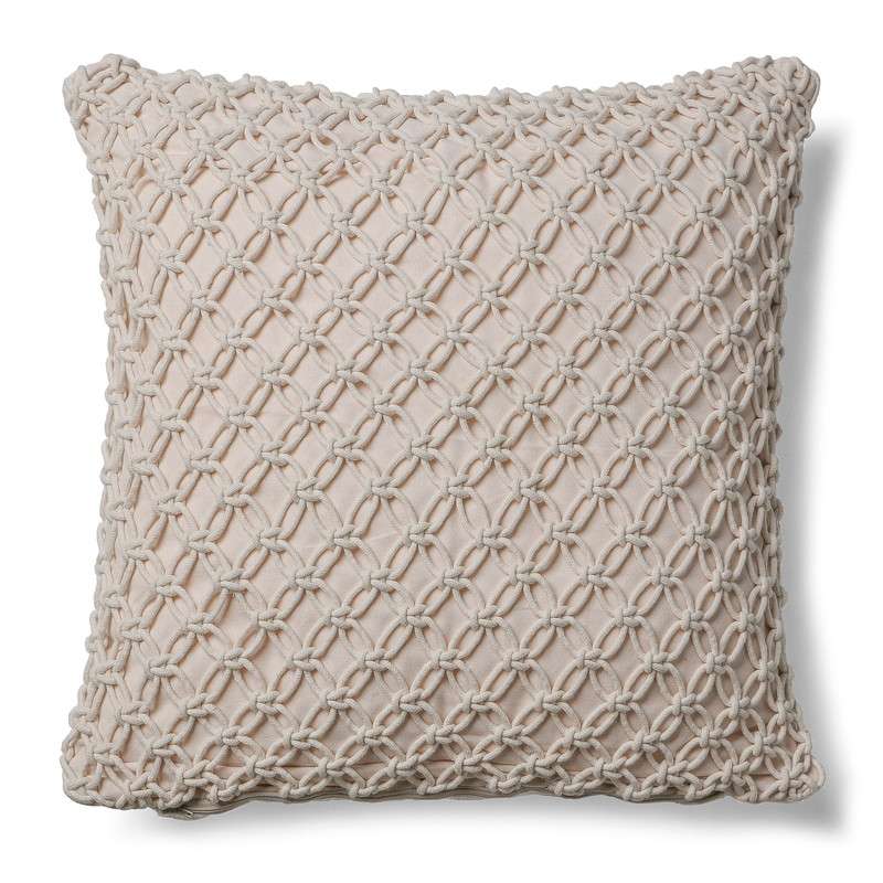 MACRAME Cushion 45x45 fabric beige | 商品カテゴリー,ホームテキスタイル,クッション | LaForma Japan