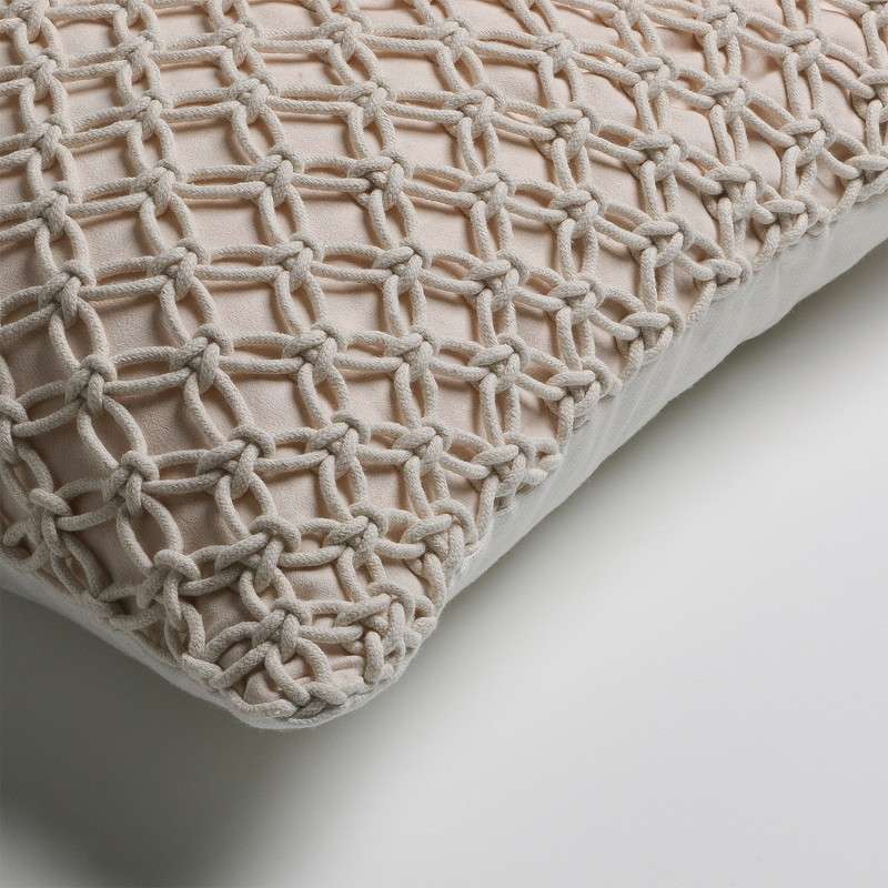 MACRAME Cushion 45x45 fabric beige | 商品カテゴリー,ホームテキスタイル,クッション | LaForma Japan