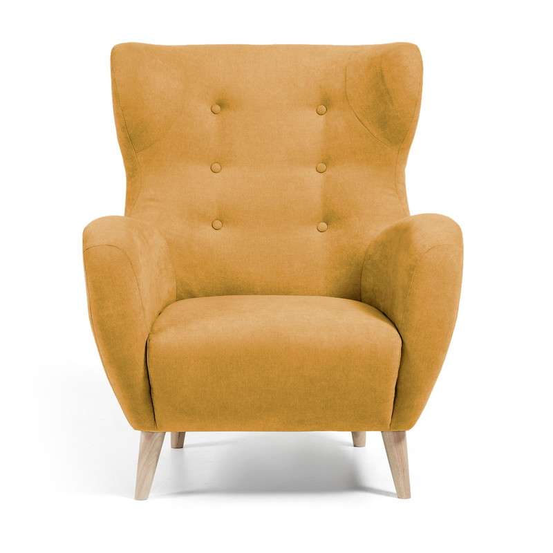 PASSO Armchair natural wooden legs, fabric mustard | 商品カテゴリー,ソファ | LaForma Japan