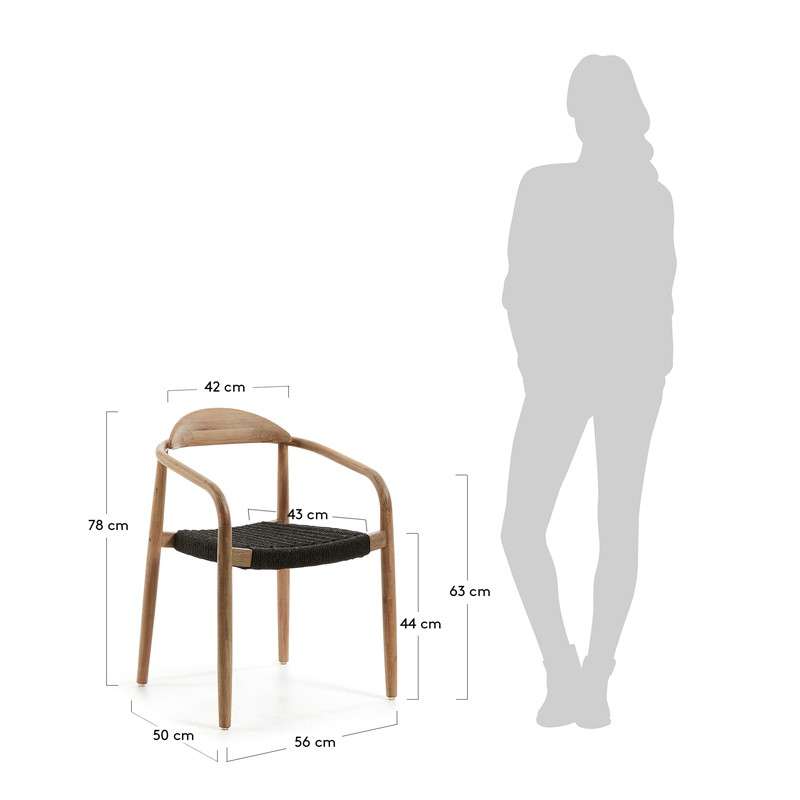 GLYNIS Armchair eucalyptus natural rope dark grey【4脚セット】 | 商品カテゴリー,アウトドア | LaForma Japan