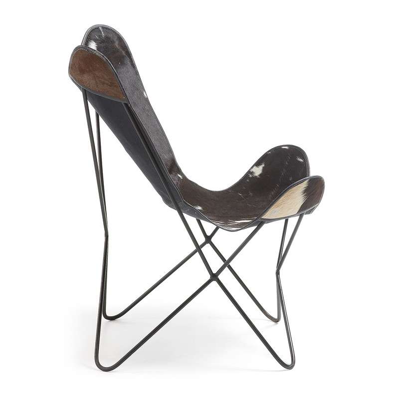 FLYNN Armchair leather black and white | 商品カテゴリー,チェア | LaForma Japan