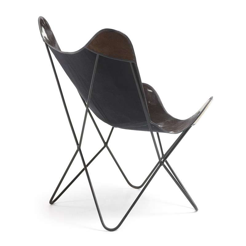 FLYNN Armchair leather black and white | 商品カテゴリー,チェア | LaForma Japan