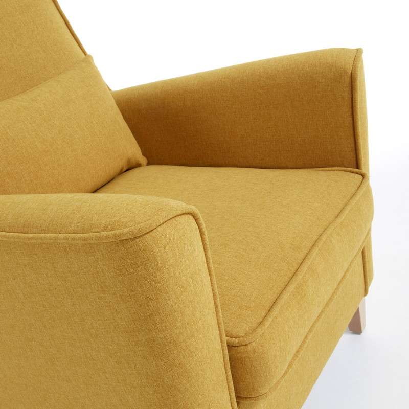 FYNA Armchair natural wooden legs, fabric mustard | 商品カテゴリー,ソファ | LaForma Japan