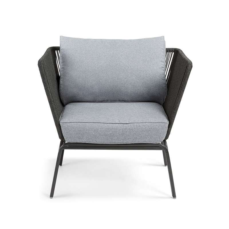 BERNON Armchair metal grey, rope dark grey | 商品カテゴリー,アウトドア,ソファ | LaForma Japan
