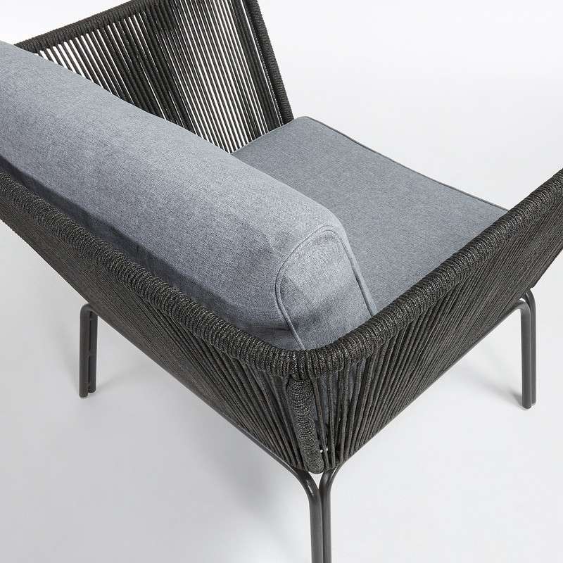 BERNON Armchair metal grey, rope dark grey | 商品カテゴリー,アウトドア,ソファ | LaForma Japan