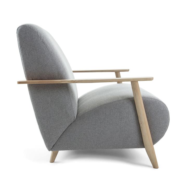 MARTHAN Armchair ash wood natural, fabric grey | 商品カテゴリー,チェア | LaForma Japan