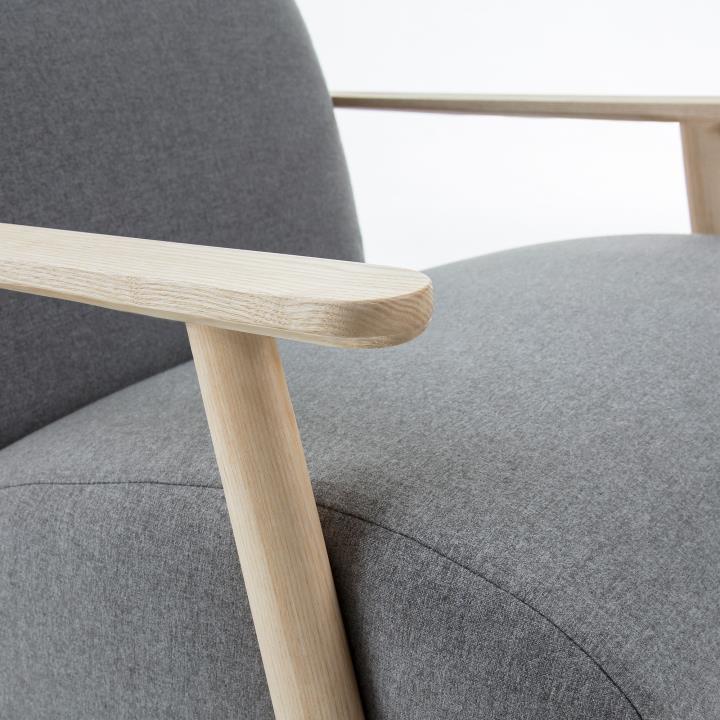 MARTHAN Armchair ash wood natural, fabric grey | 商品カテゴリー,チェア | LaForma Japan
