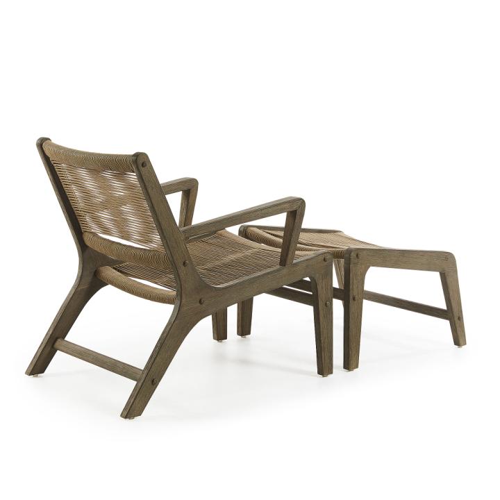BASSO Armchair footrest eucal grey wash rope beige | 商品カテゴリー,チェア | LaForma Japan